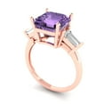 thumbnail image 1 of 3ct asscher cut alexandrite 18k rose gold 3 stone Bridal Wedding Engagement Promise Anniversary Ring for Women size 3, 1 of 7