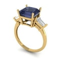 thumbnail image 1 of 3ct asscher cut blue sapphire 18k yellow gold 3 stone Bridal Wedding Engagement Promise Anniversary Ring for Women size 6.5, 1 of 7