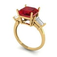 thumbnail image 1 of 3ct asscher cut tourmaline 18k yellow gold 3 stone Bridal Wedding Engagement Promise Anniversary Ring for Women size 4.25, 1 of 7