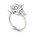 thumbnail image 1 of 3ct asscher cut white sapphire 18k white gold 3 stone Bridal Wedding Engagement Promise Anniversary Ring for Women size 4, 1 of 7