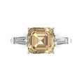 thumbnail image 1 of Clara Pucci 14K White Gold Solid Gold YellowMoissanite Three-Stone Anniversary Ring for Women - 3 cttw Asscher Cut, 1 of 8
