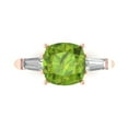 thumbnail image 1 of 3 ct Cushion Cut Natural Peridot Three-Stone Engagement Ring for Women in 18K Rose Gold, 1 of 5