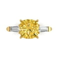 thumbnail image 1 of 3 ct Cushion Cut Natural Citrine Three-Stone Engagement Ring for Women in 18K Yellow Gold, 1 of 5
