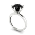 thumbnail image 1 of 3ct round cut black natural onyx 18k white gold Bridal Wedding Engagement Promise Anniversary Ring for Women size 8.5, 1 of 7