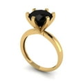 thumbnail image 1 of 3ct round cut black natural onyx 18k yellow gold Bridal Wedding Engagement Promise Anniversary Ring for Women size 5.5, 1 of 7