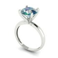 thumbnail image 1 of 3ct round cut blue moissanite 18k white gold Bridal Wedding Engagement Promise Anniversary Ring for Women size 7.5, 1 of 7