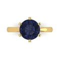 thumbnail image 1 of Solitaire Engagement Ring for Women - 3ct Simulated Blue Sapphire in 14K Yellow Gold Promise Ring, 1 of 8