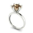 thumbnail image 1 of 3ct round cut champagne Zircon 14k white gold Bridal Wedding Engagement Promise Anniversary Ring for Women size 4.25, 1 of 7