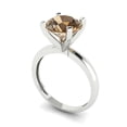thumbnail image 1 of 3ct round cut champagne Zircon 14k white gold Bridal Wedding Engagement Promise Anniversary Ring for Women size 4.25, 1 of 7