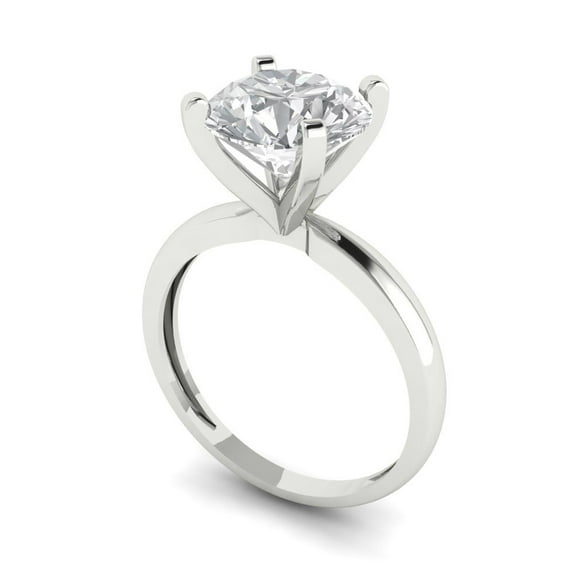 3ct round cut clear moissanite 18k white gold Bridal Wedding Engagement Promise Anniversary Ring for Women size 4.25