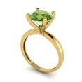 thumbnail image 1 of 3ct round cut green natural peridot 14k yellow gold Bridal Wedding Engagement Promise Anniversary Ring for Women size 5.75, 1 of 7