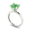 thumbnail image 1 of 3ct round cut green Zircon 14k white gold Bridal Wedding Engagement Promise Anniversary Ring for Women size 9.75, 1 of 7
