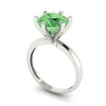 thumbnail image 1 of 3ct round cut green Zircon 18k white gold Bridal Wedding Engagement Promise Anniversary Ring for Women size 4.5, 1 of 7