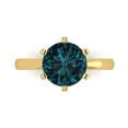 thumbnail image 1 of Clara Pucci 14K Yellow Gold Solid Gold LondonBlueTopaz Solitaire Anniversary Ring for Women - 3 cttw Round Cut, 1 of 8