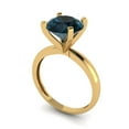 thumbnail image 1 of 3ct round cut natural london blue topaz 14k yellow gold Bridal Wedding Engagement Promise Anniversary Ring for Women size 10.5, 1 of 7