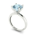 thumbnail image 1 of 3ct round cut natural sky blue topaz 14k white gold Bridal Wedding Engagement Promise Anniversary Ring for Women size 11, 1 of 7