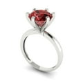 thumbnail image 1 of 3ct round cut red natural garnet 18k white gold Bridal Wedding Engagement Promise Anniversary Ring for Women size 6.25, 1 of 7