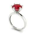 thumbnail image 1 of 3ct round cut red ruby 18k white gold Bridal Wedding Engagement Promise Anniversary Ring for Women size 6.75, 1 of 7