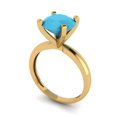 thumbnail image 1 of 3ct round cut turquoise 18k yellow gold Bridal Wedding Engagement Promise Anniversary Ring for Women size 4, 1 of 7