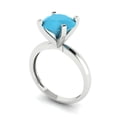 thumbnail image 1 of 3ct round cut turquoise 18k white gold Bridal Wedding Engagement Promise Anniversary Ring for Women size 9.25, 1 of 7
