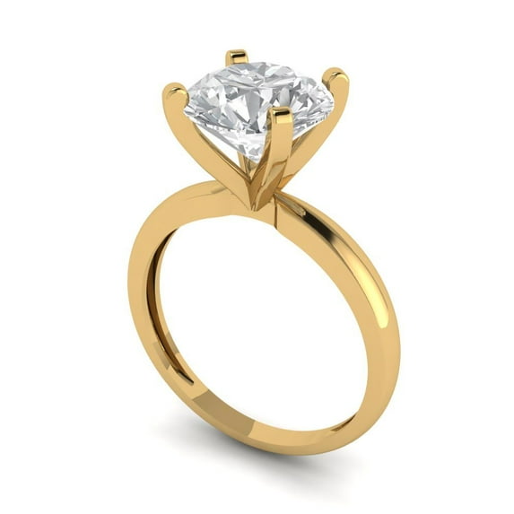 3ct round cut white sapphire 14k yellow gold Bridal Wedding Engagement Promise Anniversary Ring for Women size 10.75