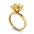 thumbnail image 1 of 3ct round cut yellow moissanite 18k yellow gold Bridal Wedding Engagement Promise Anniversary Ring for Women size 3.75, 1 of 7