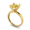 thumbnail image 1 of 3ct round cut yellow moissanite 18k yellow gold Bridal Wedding Engagement Promise Anniversary Ring for Women size 6.25, 1 of 7