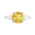 thumbnail image 1 of Clara Pucci 14K White Gold Solid Gold Citrine Solitaire Anniversary Ring for Women - 3 cttw Round Cut, 1 of 8