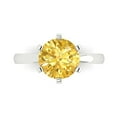 thumbnail image 1 of Clara Pucci 14K White Gold Solid Gold Citrine Solitaire Anniversary Ring for Women - 3 cttw Round Cut, 1 of 8