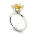thumbnail image 1 of 3ct round cut yellow Zircon 14k white gold Bridal Wedding Engagement Promise Anniversary Ring for Women size 6.75, 1 of 7