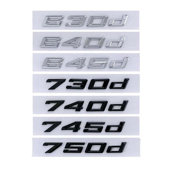 3d ABS Black Car Letters Sticker Fit For BMW 630d 640d 645d 650d 730d 740d 745d 750d 760d E65 F01 G11 Logo Emblem Badge Accessories