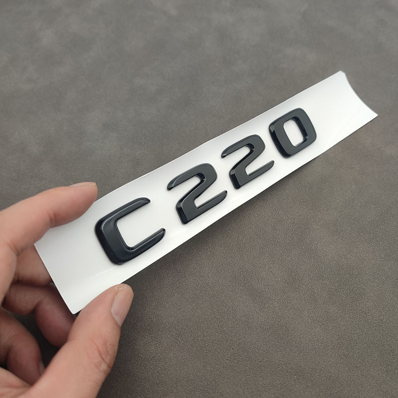 3d ABS Chrome Black Logo C220 Emblem Letters Car Trunk Badge For W204 ...