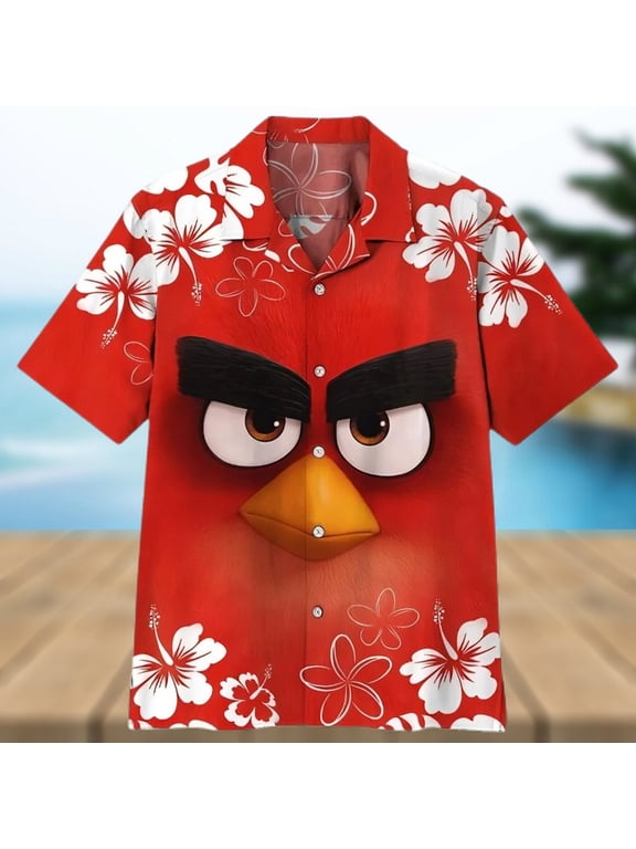 3d Angry Bird Hawaiian Shirt Outfit