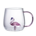 thumbnail image 1 of 3d Animal Glass Cup 400ml Christmas Theme Animal Inside Glass Christmas Drinking Glasses Cartoon Animal Shape Glass Coffee Mug (crane,300ml), 1 of 7