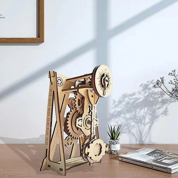 3d Assembly Wooden Puzzle Diy Pendulum Clock Manual Mechanical Kit