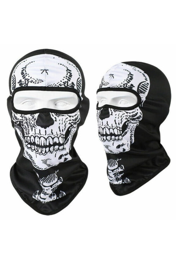 3d Balaclava Ski Mask Skeleton Ghost Full Face Mask Motorcycle UV Protection Scarf Summer Cooling Neck Hood Face Cover for Halloween Cycling