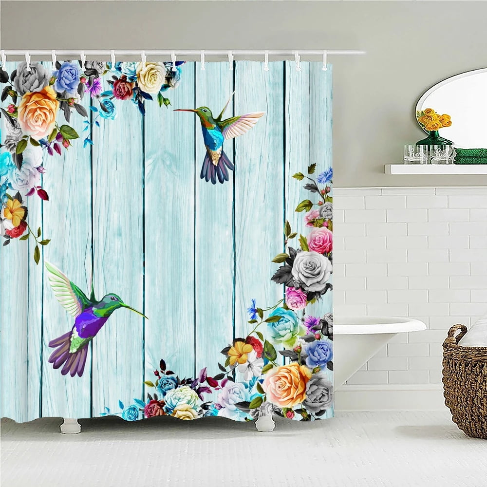 3d Bathroom Curtains Colorful Beautiful Flowers Printing Shower ...