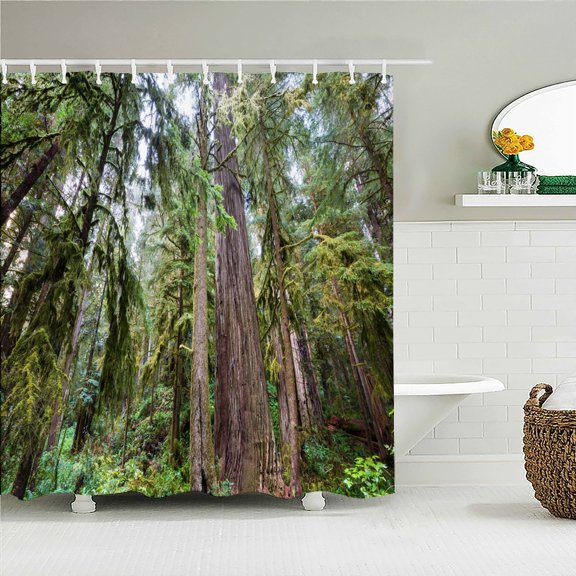 3d Bathroom Curtains Natural Forest landscape Printed Shower Curtains With Home Decoration Waterproof Fabric Bath Screen