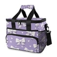 3d Bows Hearts Purple Background Valentine Portable Cooler Lunch Box ...