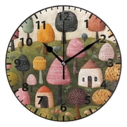3d Cartoon Forest Wall Clock Modern Small Clock Gold Hands for Office, Home, Bedroom,School 9.84in