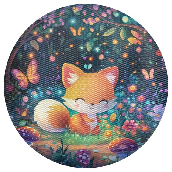 3d Cartoon Style Fox 6-Piece 15.4in Durable PVC Plate Mats, Heat-Resistant for Parties and Dining