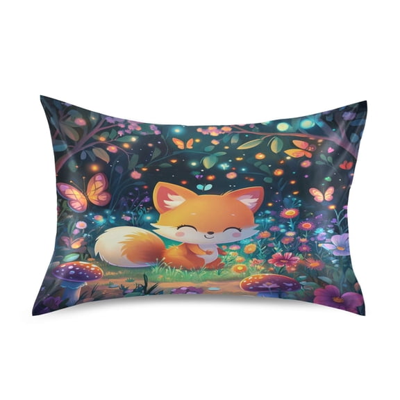 3d Cartoon Style Fox Luxury Silky Soft Pillowcase Standard Size Wrinkle Resistant Envelope Closure 20x26in