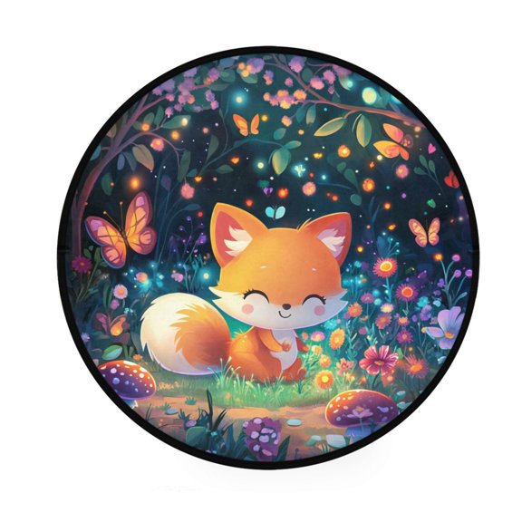 3d Cartoon Style Fox Memory Foam Bath Mat 36" Absorbent Rug with Non Slip Base and 4 Bonus Pads
