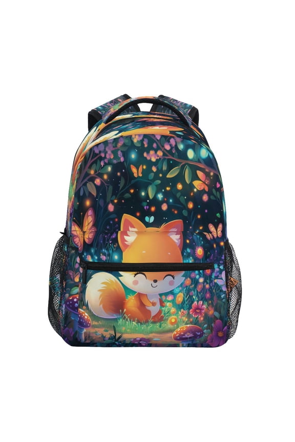 3d Cartoon Style Fox Stylish Large Backpack 15L Self-Standing Durable Twill for School, Office and Travel Use