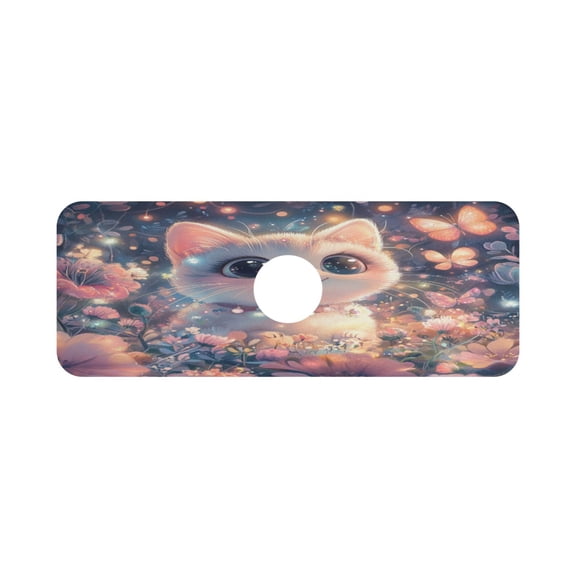 3d Cartoon Style Kitten Single Compact Faucet Drying Pad 14.7x5.4in Absorbent Mat for Small Sinks, Vanity Countertops