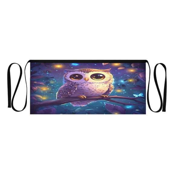 3d Cartoon Style Owl Multi Pocket Short Apron Waterproof, Adjustable 96.5in Belt for various occasions