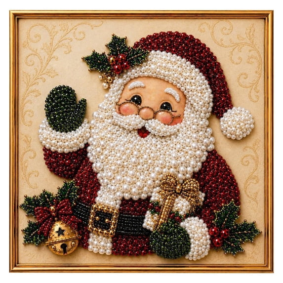 3d Christmas Pearl Art Kit,Pearl Diamond Art Kits For Adults Christmas, Diy Christmas Diamond Painting Art Kit With Frame, 3d Raised Beads Craft Set, Relaxing Holiday Hobby, Seasonal Home Decor