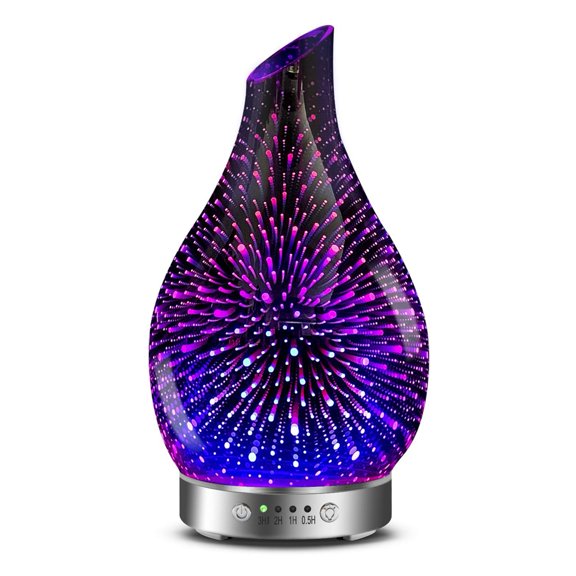 3d Firework Ultrasonic Glass Oil Diffuser for Home Office Spa