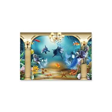 3d Fish Aquarium With Mermaid Poster -Image by Shutterstock