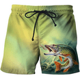 3d Fish Quick Dry Summer Men Swimwear Men Beach Board Shorts Briefs For